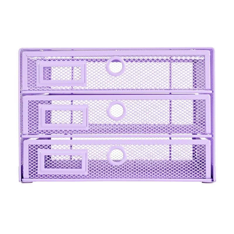 Annova Desk Organizer Wire Mesh 3 Tier Sliding Drawers Paper Sorter/Multifunctional/Premium Solid Construction for Letters, Documents, Mail, Files, Paper, Kids' Art Supplies (Light Pink) - Image 3